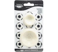 JEM 1102EP009 Pop It-Juego de 2 moldes con Forma de balón de fútbol para decoración de Tartas, tamaño Grande y pequeño, Plástico ABS, Hueso, 6x2x6 cm
