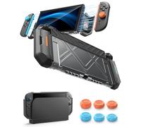 JEMDO Carcasa Dockable y Funda Protectora para Nintendo Switch 2 (2025),Compatible con Joy-Con Magnéticos, PC + TPU Antigolpes con Agarre Ergonómico,Ranuras para Tarjetas, 6 Tapas para Joysticks