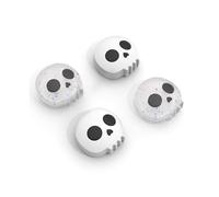 Jemdo Tapas para Pulgar Switch 2 - Set de 4 capuchons Joystick en Silicona con diseño de Calavera Blanca y Glitter, compatibles con la Consola Modelo 2025, cómodos Gamers y niños