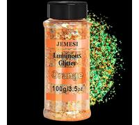 JEMESI Brillos Corporales, Luminosas Brillos, Purpurina para Resina Epoxi, Cosméticos Iridiscente Glitter Para Uñas, Sombra de Ojos, Festival Purpurina y Hacer Manualidades - Naranja