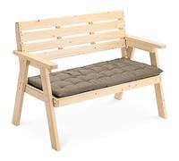 JEMIDI Cojín para Banco 120 x 40 cm - Colchoneta con Relleno para Bancos palets de Madera Columpio balancín - Colchón con Lazos para Asiento Alargado Interior
