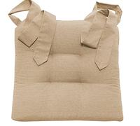 JEMIDI Cojín para silla de comedor - Set 1x funda con lazos y 1x relleno para sillas de cocina de interior - Lavable en lavadora - 42 x 46 x 7 cm