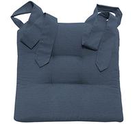 JEMIDI Cojín para Silla de Comedor - Set 1x Funda con Lazos y 1x Relleno para sillas de Cocina de Interior - Lavable en Lavadora - 42 x 46 x 7 cm