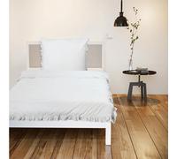 JEMIDI Juego de Ropa de Cama con Volantes - 135 x 200 cm - Juego Individual de Ropa de Cama Blanca - Funda nórdica y Funda de Almohada Vintage - Blanco