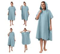 JEMIDI Poncho surf con capucha - Ponchos de microfibra unisex para mujer y hombre adulto - Para surf cambiador playa natación - Con bolsa de transporte - Talla L/XL