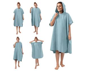 JEMIDI Poncho surf con capucha - Ponchos de microfibra unisex para mujer y hombre adulto - Para surf cambiador playa natación - Con bolsa de transporte - Talla L/XL