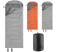 JEMIDI Saco de Dormir para Adulto de Invierno y Verano -5 Grados MAX. - 220 x 80 cm Impermeable con Bolsa de Transporte y Bolsillo Interior - Sleeping Bag Gris
