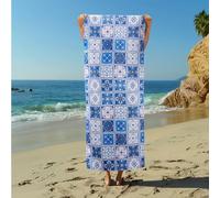 JEMIDI Toalla Playa Secado Rápido - Toallas de Playa y Piscina 180 x 75 cm - Toalla Playa Hombre y Mujer de Poliéster - Toalla Secado Rápido - Beach Towel con Diseño de Baldosa