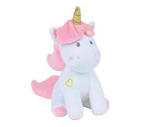 Jemini 023741 Licorne Peluche +/-19 cm Avec hochet Unicorni, Color Blanc Rose