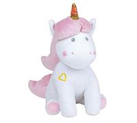 Jemini 023755 Licorne Peluche +/-24 cm Musicale et lumineuse Einhorn Brillante, Color Blanco Rosa