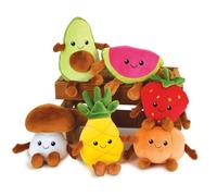 Jemini- FRUITY'S 024144 - Cagette (6 Frutas y Verduras de Peluche +/-17 cm, Suave y esponjosa para niños, Multicolor