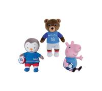 JEMINI Peppa Pig T'CHOUPI y Little brown bear futbolistas Lote de 3 peluches +/- 18 cm