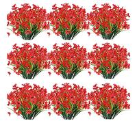 JEMONG 30 paquetes de flores artificiales para exteriores, resistentes a los rayos UV, flores falsas que no se decoloran, plantas de plástico sintético, decoración de jardín, porche, ventana, caja