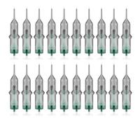 Jemora 20PCS 0401RL Cartucho de tatuaje Agujas Tubos Aguja de bordado de cejas Aguja de acero inoxidable Carcasa de aguja acrílica transparente Suministros de tatuaje para artista principiante