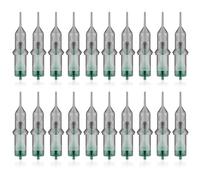 Jemora 20PCS 0401RL Cartucho de tatuaje Agujas Tubos Aguja de bordado de cejas Aguja de acero inoxidable Carcasa de aguja acrílica transparente Suministros de tatuaje para artista principiante