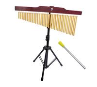 Jemora 36 Campanas Barchime Chime Bar Carillón de Viento Dorado de una Sola Fila Barra de Aleación de Aluminio Sólido Carillones Windchime Barra de Madera Instrumento Musical de Percusión con Soporte