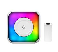 Jemora Mini Impresora Térmica Multifunción Portátil Creador de Pegatinas con Luz RGB Foto Instantánea Impresión sin Tinta Soporte Conexión BT para Smartphone con 1 Rollo de Papel 57mm Compatible con S