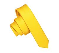 JEMYGINS Corbata de Hombre Ajustada de Color Sólido a Rayas Diagonales 4 cm de Ancho Amarillo brillante