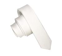 JEMYGINS Corbata de Hombre Ajustada de Color Sólido a Rayas Diagonales 4 cm de Ancho Blanco