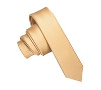 JEMYGINS Corbata de Hombre Ajustada de Color Sólido a Rayas Diagonales 4 cm de Ancho Champán dorado
