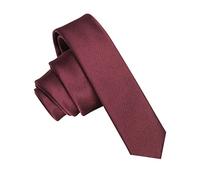 JEMYGINS Corbata de Hombre Ajustada de Color Sólido a Rayas Diagonales 4 cm de Ancho Granate