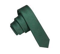 JEMYGINS Corbata de Hombre Ajustada de Color Sólido a Rayas Diagonales 4 cm de Ancho Verde oscuro
