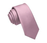 JEMYGINS Corbata de Hombre Ajustada de Color Sólido a Rayas Diagonales 6 cm de Ancho Oro rosa oscuro/rosa sakura