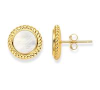 JENDEAR Pendientes redondos de piedras naturales vintage para mujer, plata de ley 925, chapados en oro de 18K, hipoalergénicos