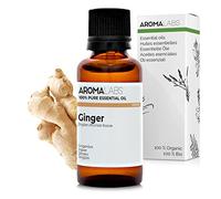 Jengibre BIO (Zingiber officinale) - 30 mL - Aceite Esencial Quimiotipado y Certificado AB - Digestión & Mareos - Aroma Labs