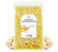 Jengibre Deshidratado con Azucar 1 Kg - Jengibre Seco Cortado en Dados - Fruta Deshidratada - Ideal para Reposteria y Snacks - Sin Gluten (1 kg, Jengibre)