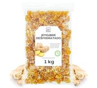 Jengibre Deshidratado Sin Azucar 1 Kg - Jengibre Seco Cortado en Dados - Fruta Deshidratada - Snacks Saludables - Sin Azucar Añadido, Sin Gluten (1 kg, Jengibre)