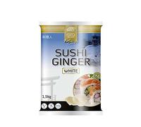 Jengibre encurtido para sushi Gari blanco 1,5 kg en bolsa gran formato acompañamiento para sushi y sashimi, sabor suave agridulce y refrescante