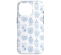 Jengibre Tarros Preppy Azul Y Blanco Chinoiserie Carcasa para iPhone 16 Pro