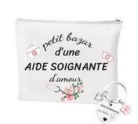 jenich Cadeau Aide Soignante Trousse de Toilette Aide-Soignante Porte Clé Aide Soignante Cadeau Idée pour Femme Cadeau de Fin d'Année Noël