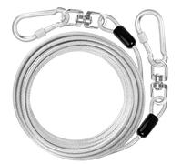 jenico Cable de amarre para perro: correa de perro de 15 pies para patio, correa de cadena resistente exterior para perros pequeños y grandes de hasta 500 libras - Correa de corredor para perros al