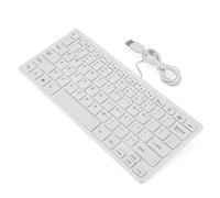 Jenivaint 78 Teclas Ultradelgado Mini Teclado con Cable USB Cable de 1,2 M para Computadora de Escritorio Computadora Portátil PC Negro (White)