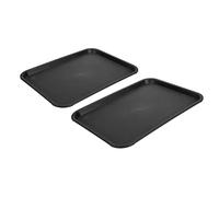 Jenivaint Bandeja de Comida Bandeja de Plástico para Almuerzo, Rectangular Mediana de PP para Servir, 2 Piezas de 16,3 X 12,0 Pulgadas, Diseño Antideslizante Engrosado para Restaurante, Cantina,