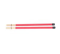 Jenivaint Cepillo para Batería, de bambú para una Fácil Percusión y de Sonido, Diseño Liviano y Compacto, con Bolsa de Almacenamiento Portátil, para Batería Jazz Drum (rojo)