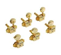 Jenivaint Clavijas de Afinación de Cuerdas de Guitarra de 6 Piezas, Juego de Cabezales de Máquina de Llave de Afinador de Metal para Guitarra Eléctrica Acústica, con 3 Teclas Izqu (GOLD)