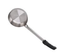 Jenivaint Cuchara de Salsa de Acero Inoxidable, Esparcidor de Pizza Multiusos con de Plástico para Cocinar en la Cocina (Negro 6oz (Cuchara Sin Agujeros))