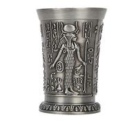 Jenivaint Decoración de Vidrio de Metal en Relieve a Mano, Mini Taza de Whisky Vintage en Acabado de Cobre y Estaño, Adorno de Exhibición de 2,4 Pulgadas para el Hogar, Estante de Bar, (Color de