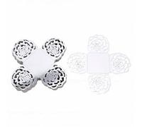 Jenivaint Envoltorios de Trufa, 50 Unidades de Papel de Espejo, Cuadrados, Flores Huecas, Mini Forros para Magdalenas, Tazas de Chocolate y Dulces para Bodas, Fiestas de Cumpleaño (SILVER)