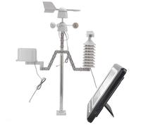 Jenivaint Estación Meteorológica Inalámbrica con Retroiluminación LCD, Pantalla de 7.5x5in, Mide Velocidad del Viento, Dirección, Temperatura, Humedad, Lluvia, Presión, Pronósticos
