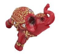 Jenivaint Estatua de Elefante de la Suerte, Decoración de Resina Feng Shui de Riqueza y Buena Fortuna para Decoración del Hogar, con Ropa Ceremonial Roja, para Regalo de Inauguración de la (Pequeña)