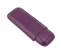 Jenivaint Estuche para Puros de Piel Sintética de 2 Dedos, Estuche de Viaje Premium de Tacto Suave con Bolsillo Frontal para Cortador, Hombres. (Purple)