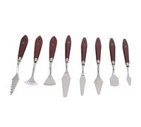 Jenivaint Juego de 8 Cuchillos de Pintura, Cuchillos de Paleta de Acero Inoxidable con de Madera, Herramientas Finas para Mezclar y Raspar Pintura para Artistas de Al óleo, Acrílico y Acuarela
