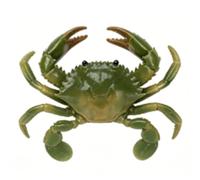 Jenivaint Juguete de Cangrejo de Simulación de PVC Suave, Modelo de Cangrejo Falso Realista de 4,53 Pulgadas para Decoración Temática del Océano, Adorno de Acuario, Accesorio de (Verde Oscuro)