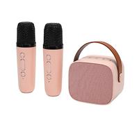 Jenivaint Máquina de Karaoke Portátil con 2 Micrófonos Bluetooth 5.3 Máquina de Karaoke para Fiestas de Plástico Sonido Estéreo de 6 W Reverberación de Graves Profundos Ranura para Tarjeta TF para