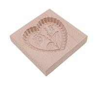 Jenivaint Molde de Madera para Galletas en Forma de Corazón con Patrón de Rosas, Revestimiento de Cera de Abejas de Calidad Alimentaria, Molde para Prensar Galletas, 10 X 10 X 2 Cm, para Pasteles de