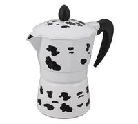 Jenivaint Olla Moka de Color Vaca Lechera, de Aluminio con Método Elaborado a Mano para un Sabor Rico y Suave, Portátil para el Hogar, Cafetería, Viajes de Camping Al Air (3 Tazas 150ML)